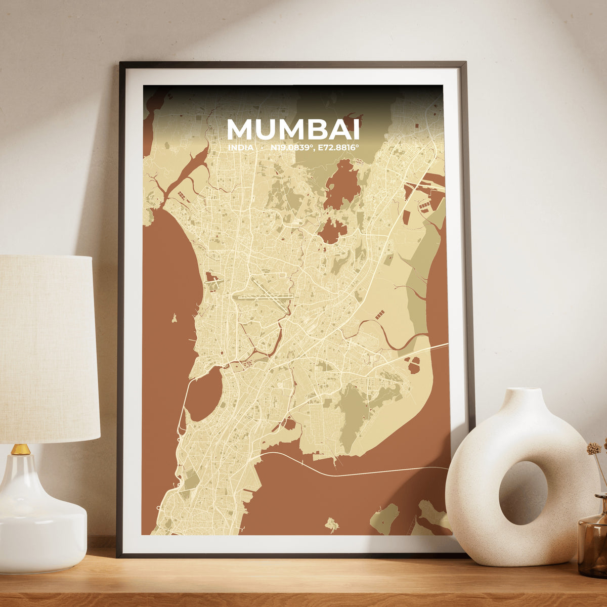 Mumbai Ember Map Poster