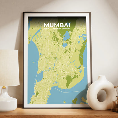 Mumbai Fern Map Poster