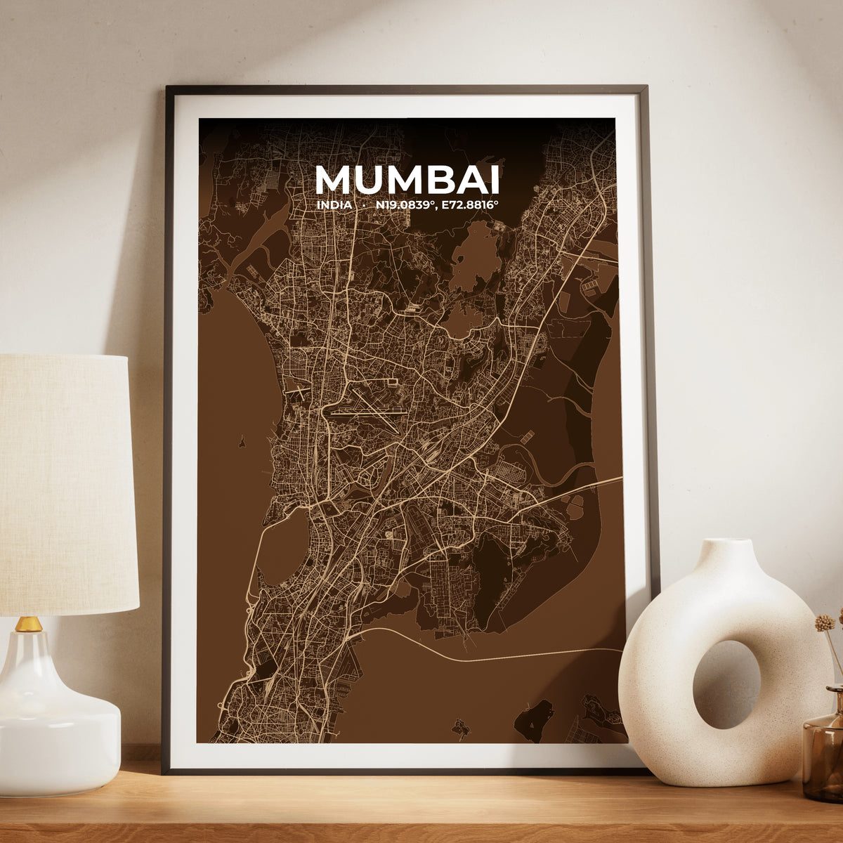 Mumbai Plum Map Poster