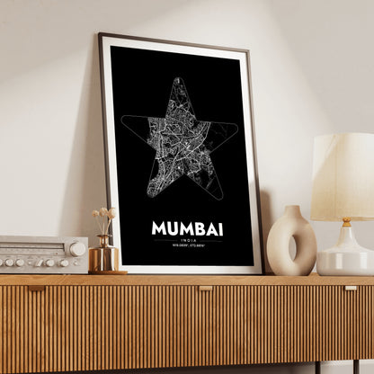 Mumbai Star Map Poster