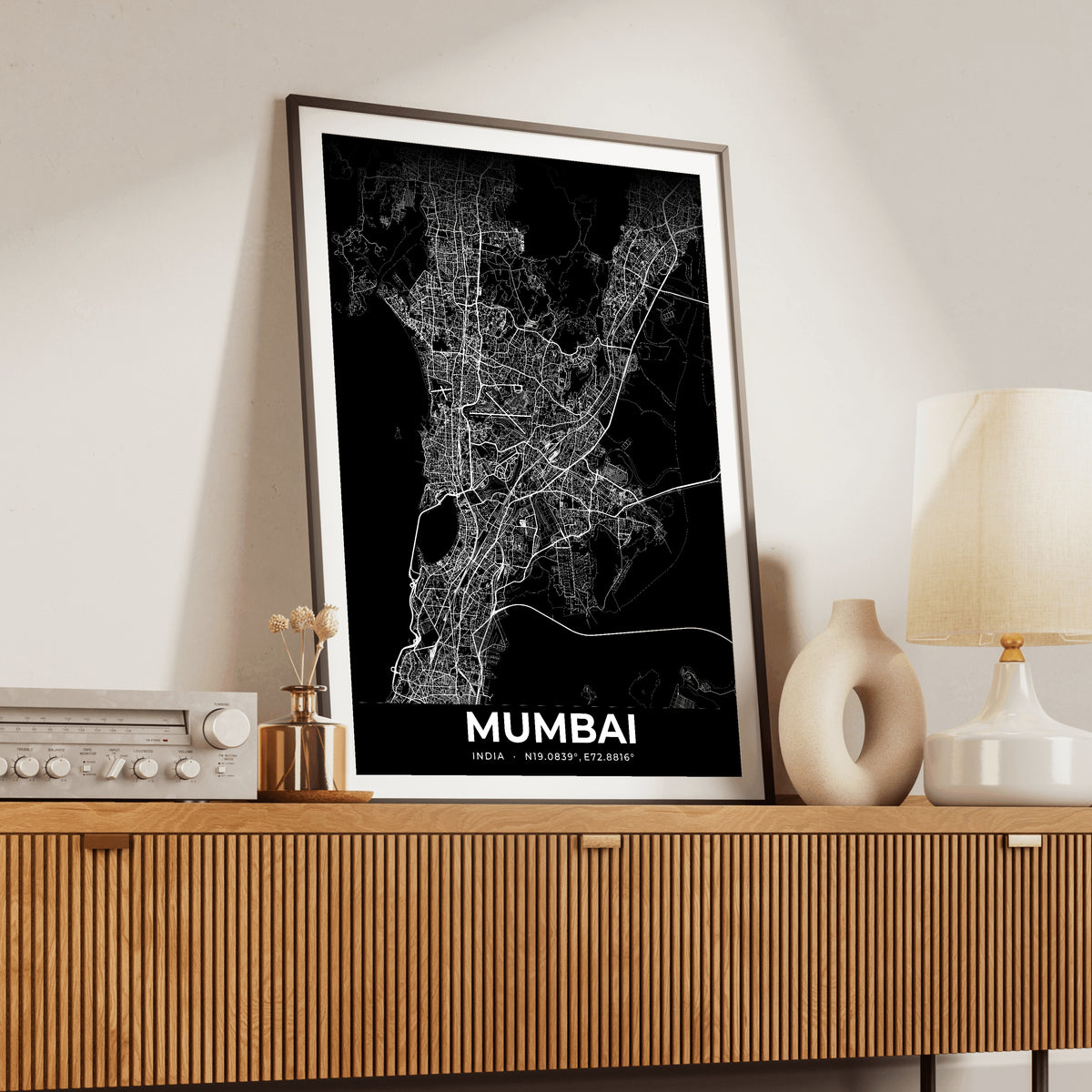 Mumbai Elegant Map Poster