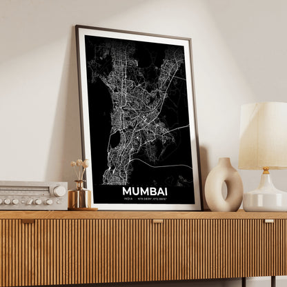 Mumbai Elegant Map Poster