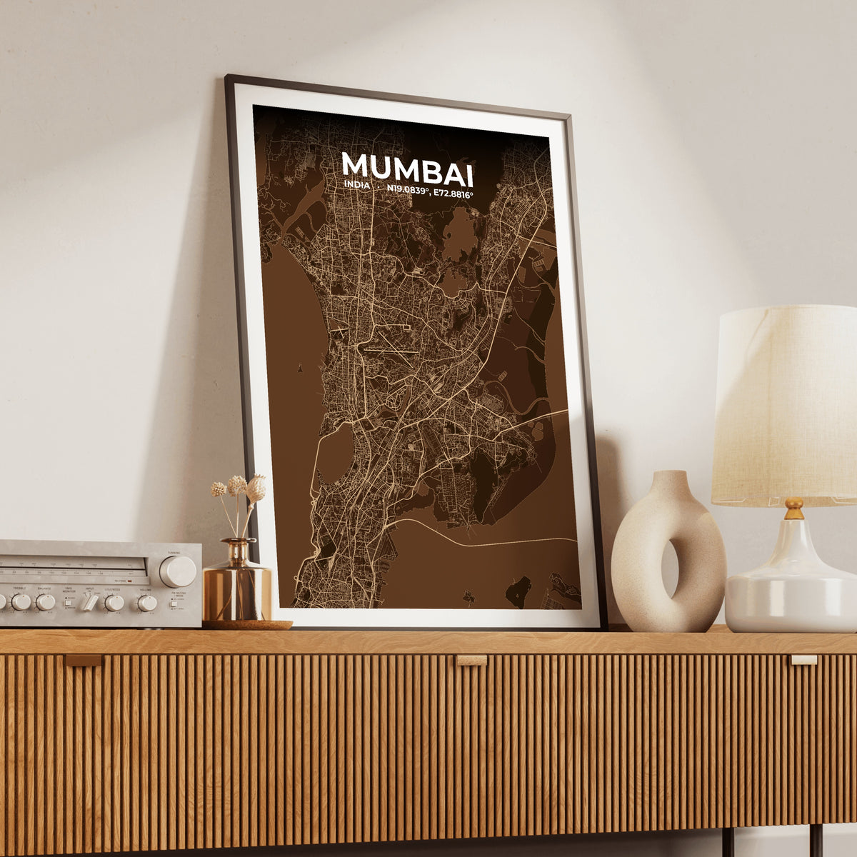Mumbai Plum Map Poster