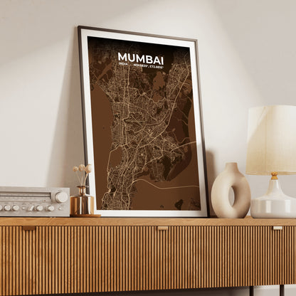 Mumbai Plum Map Poster