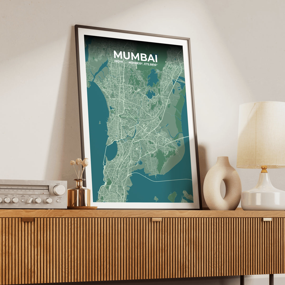 Mumbai Mist Map Poster