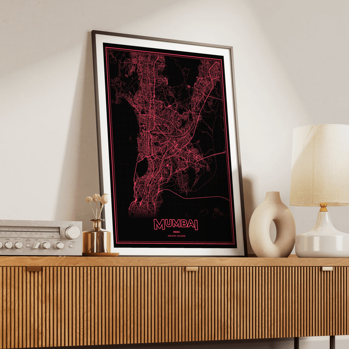 Mumbai Phosphor Map Poster - System Alert
