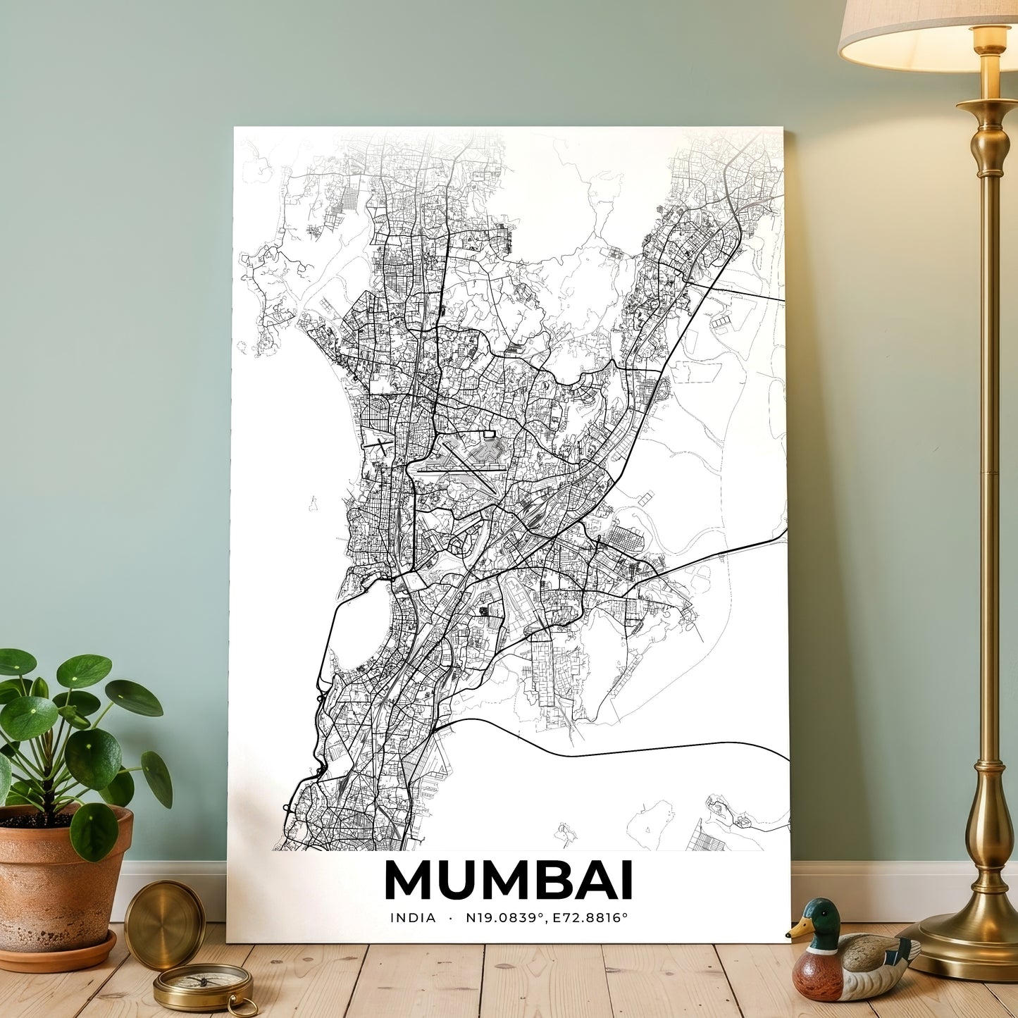 Mumbai Elegant Map Poster
