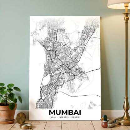 Mumbai Elegant Map Poster