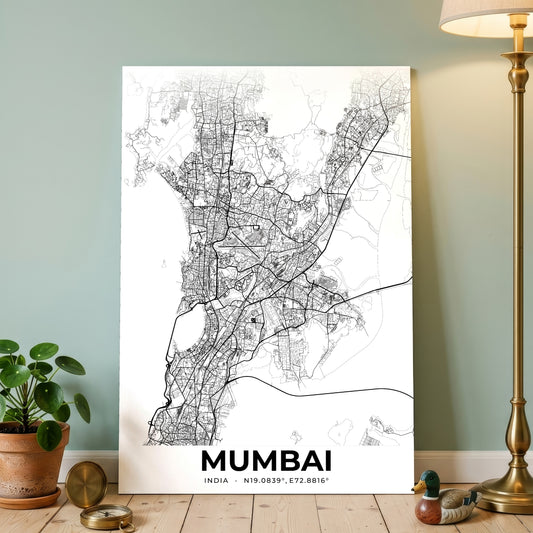 Mumbai Elegant Map Poster