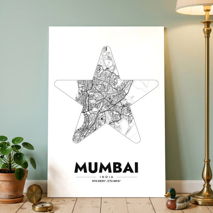 Mumbai Star Map Poster