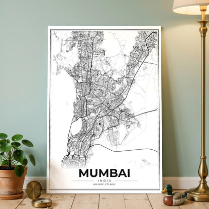 Mumbai Modern Map Poster