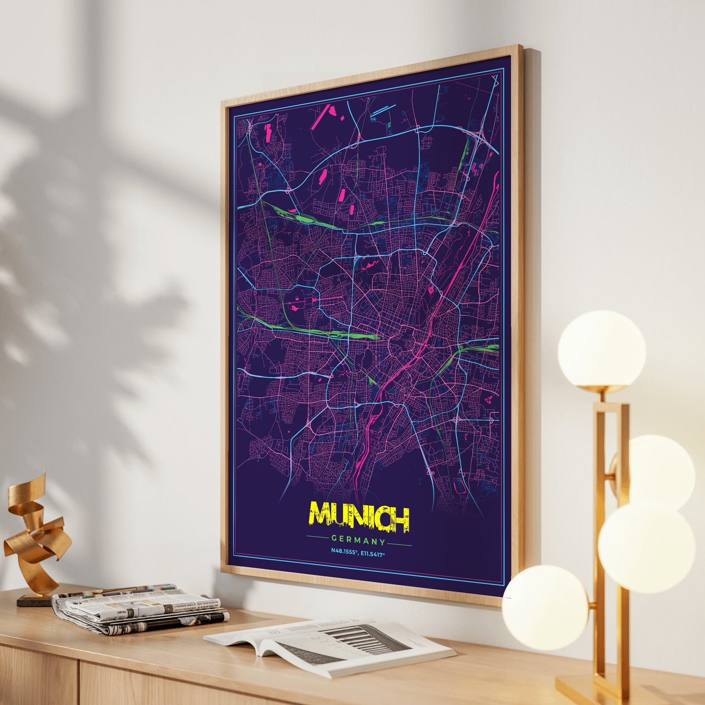 Munich Cyberpunk Map Poster