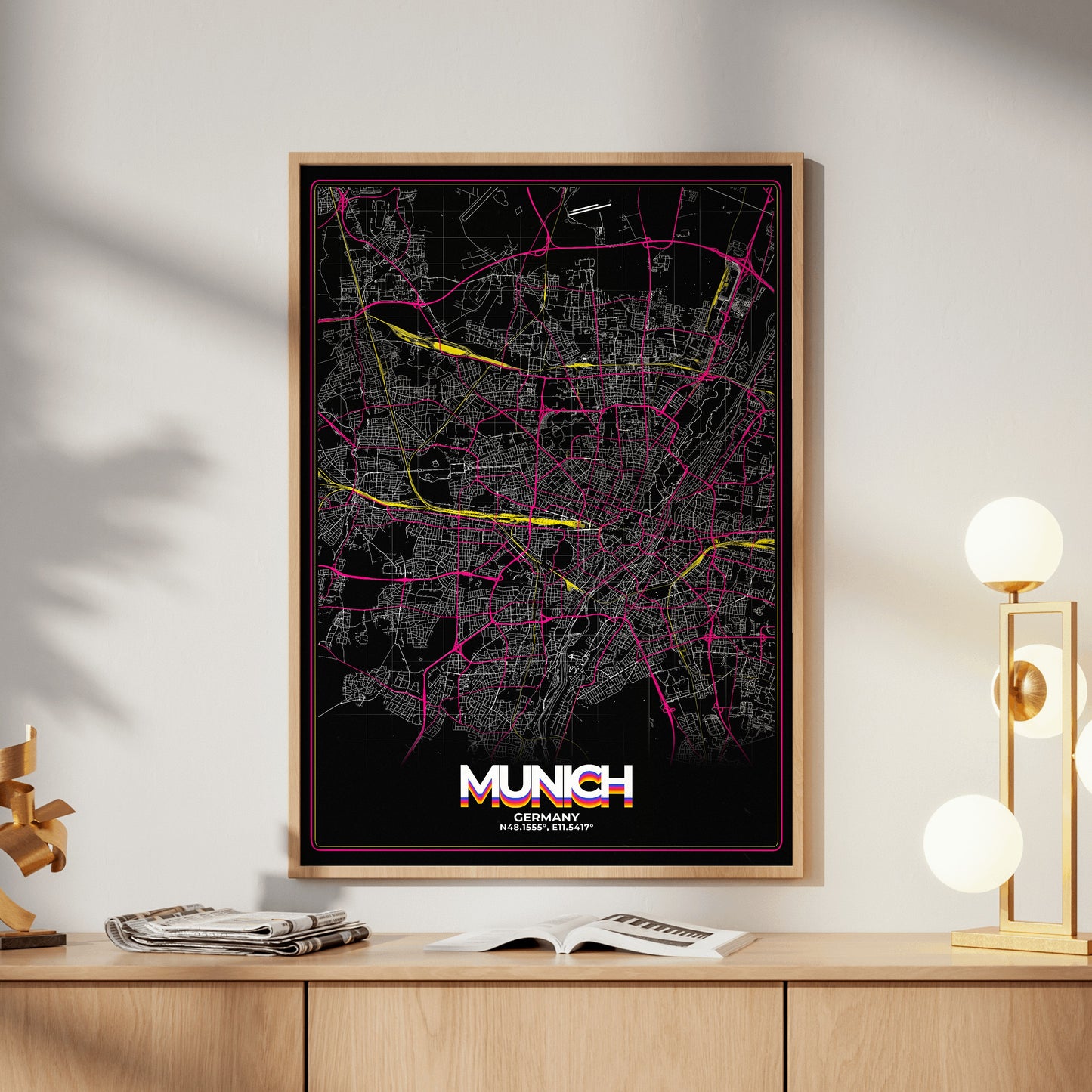 Munich Retro Map Poster