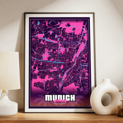Munich GTA Map Poster
