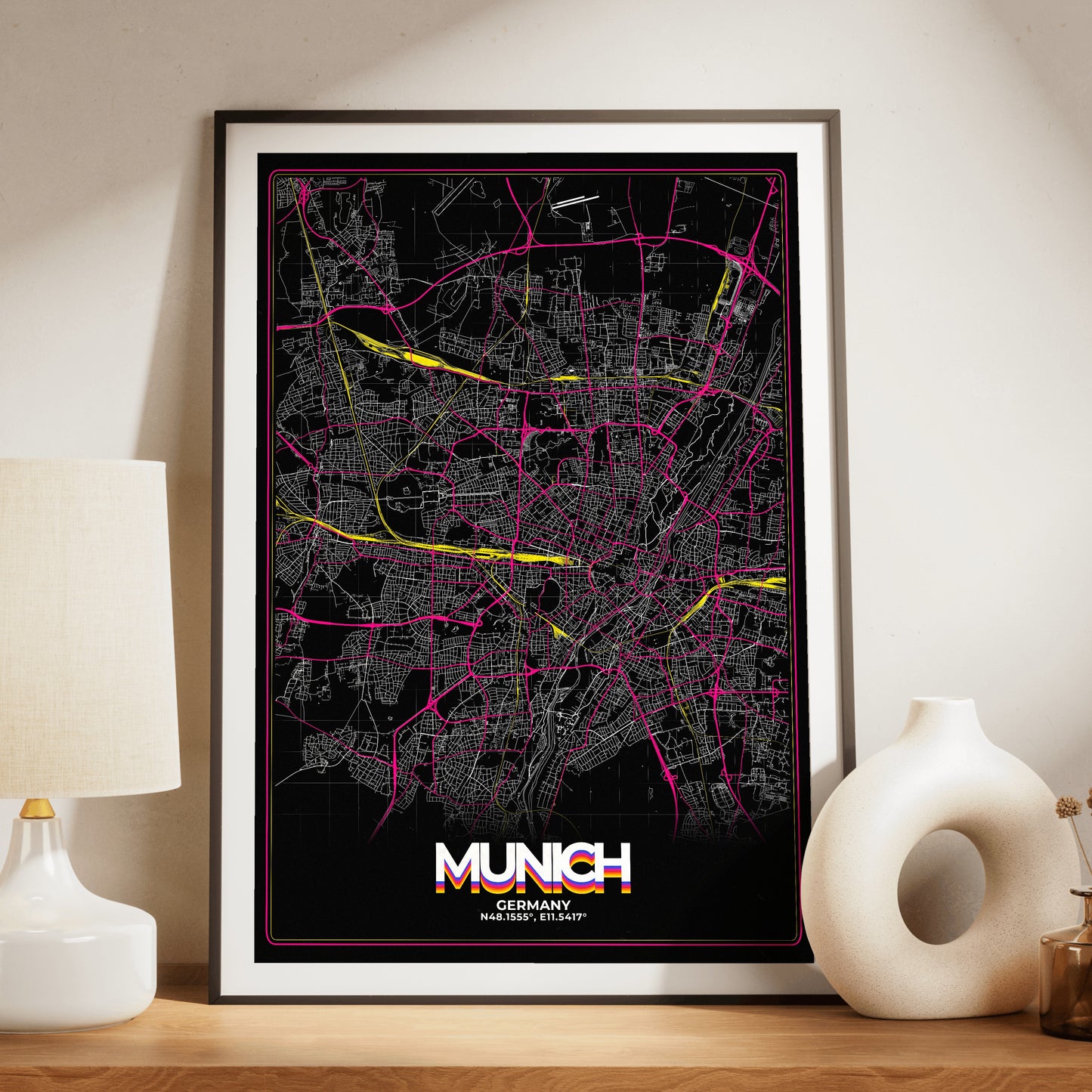 Munich Retro Map Poster