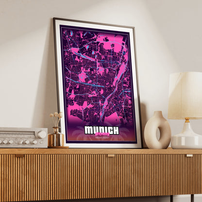 Munich GTA Map Poster