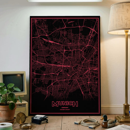 Munich Phosphor Map Poster - System Alert