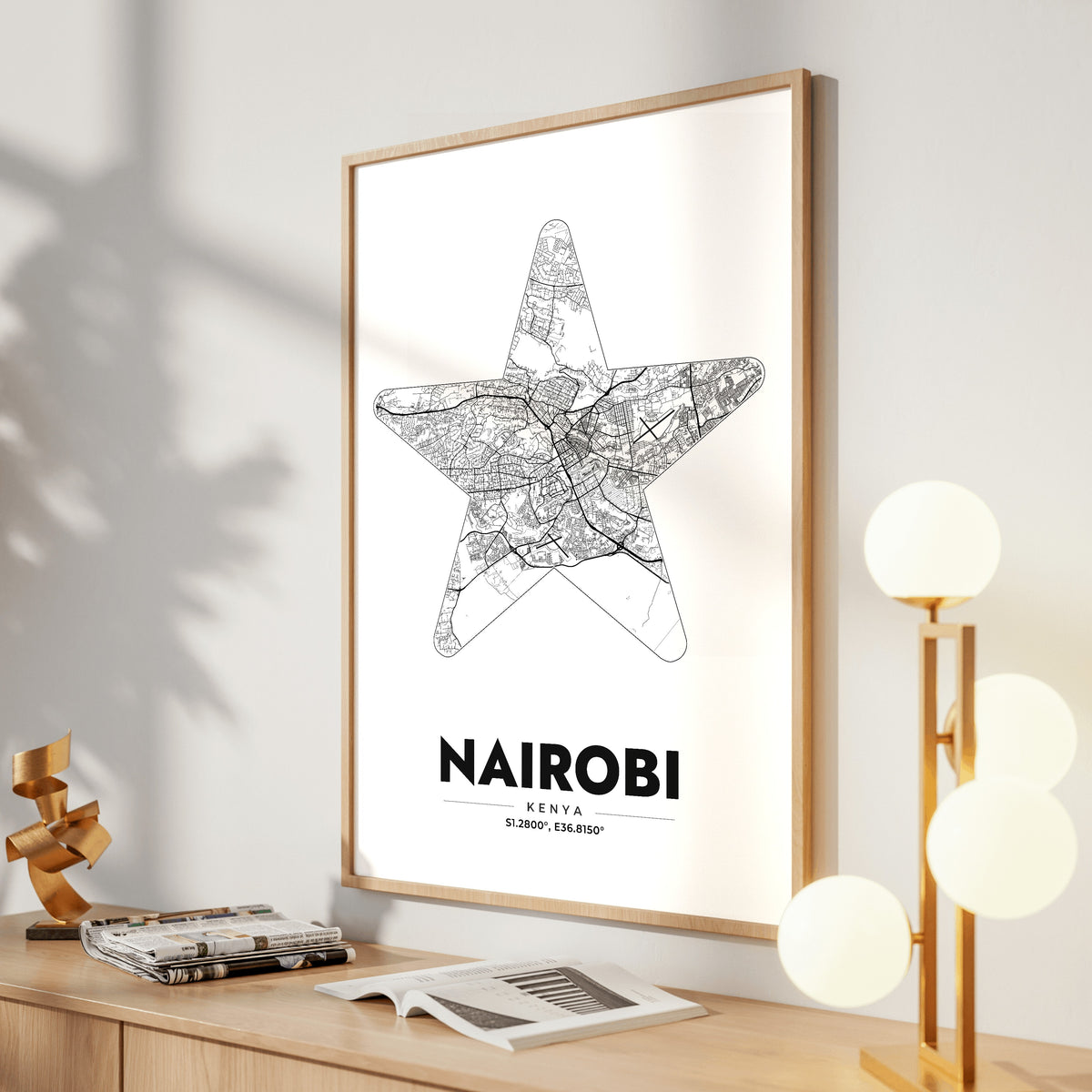 Nairobi Star Map Poster