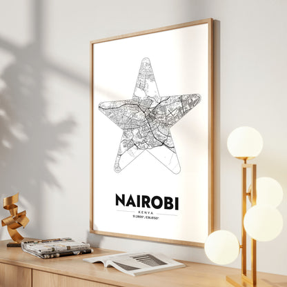 Nairobi Star Map Poster