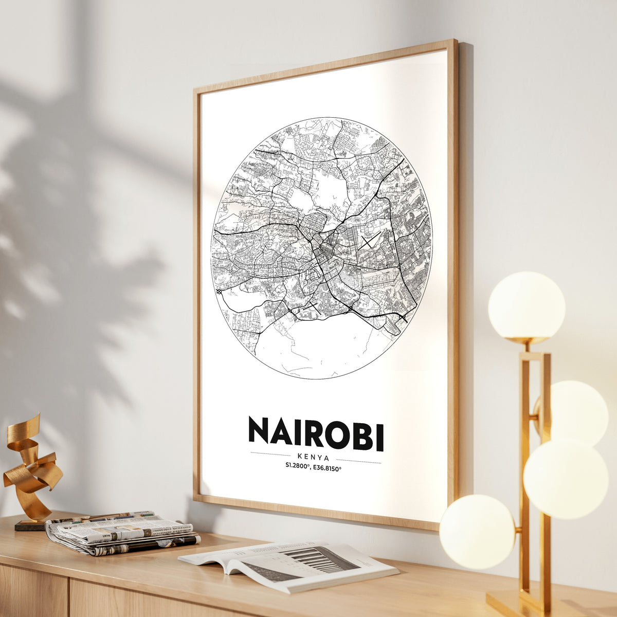 Nairobi Spot Map Poster