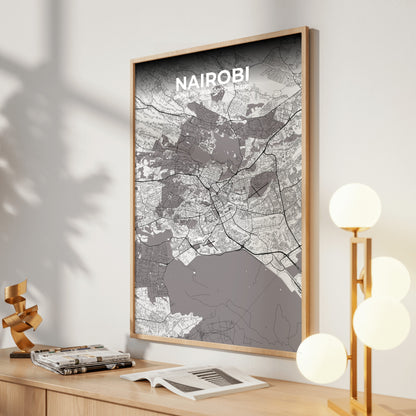 Nairobi Ash Map Poster