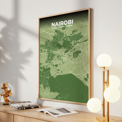 Nairobi Clay Map Poster