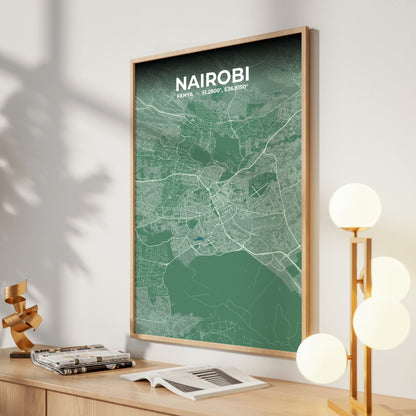 Nairobi Mist Map Poster