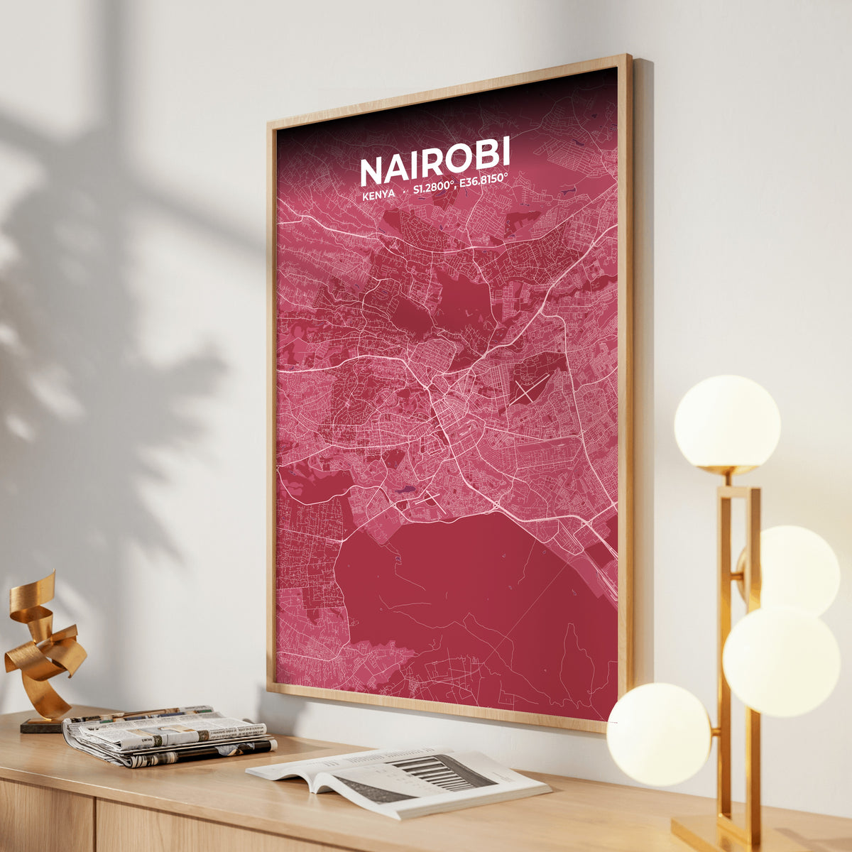 Nairobi Scarlet Map Poster