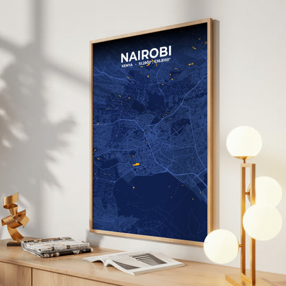 Nairobi Ink Map Poster