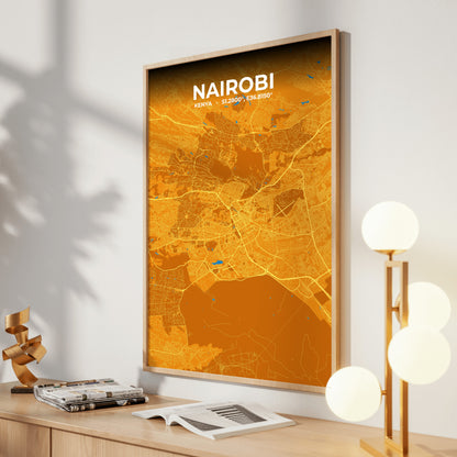 Nairobi Scorch Map Poster