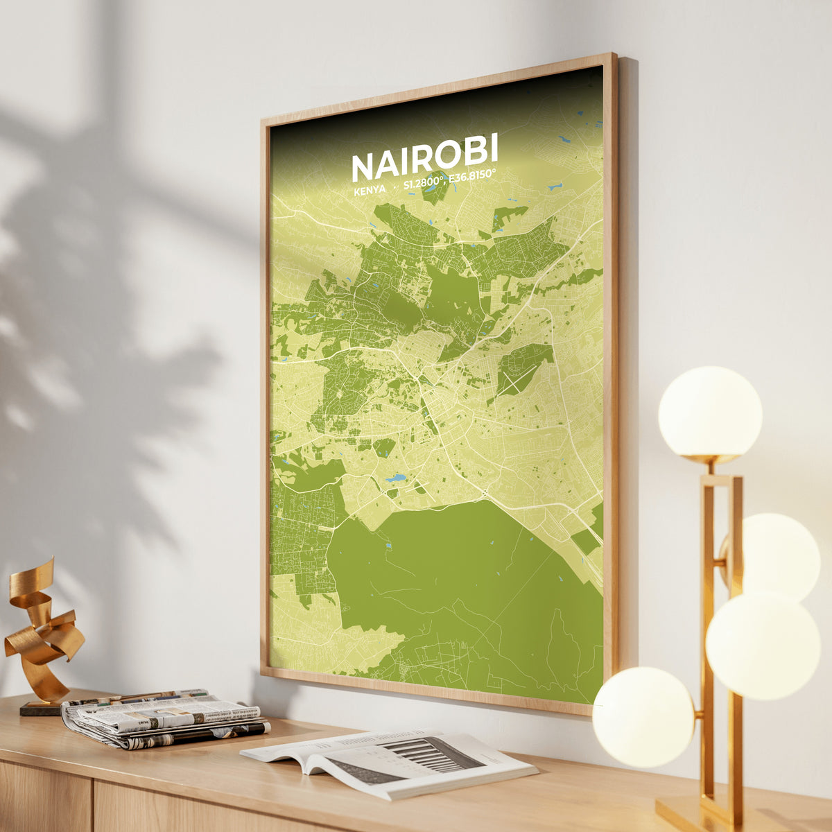 Nairobi Fern Map Poster