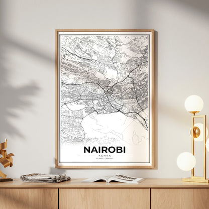Nairobi Modern Map Poster