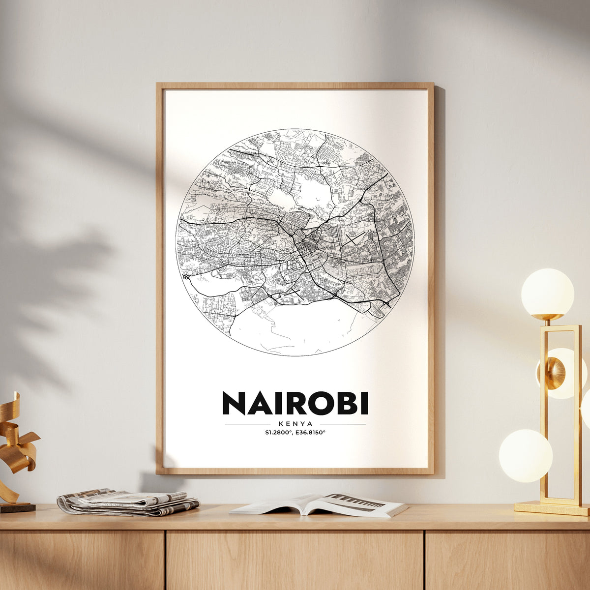 Nairobi Spot Map Poster
