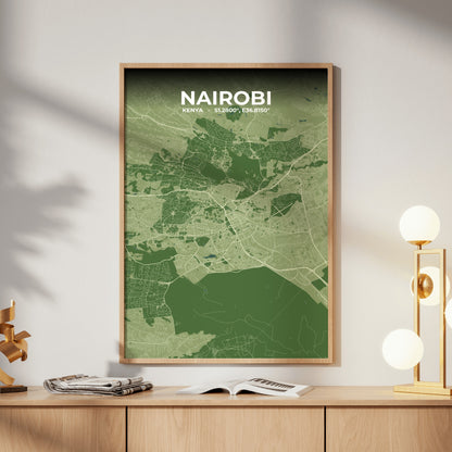 Nairobi Clay Map Poster