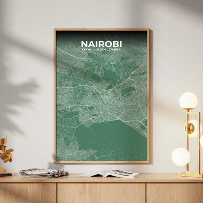 Nairobi Mist Map Poster