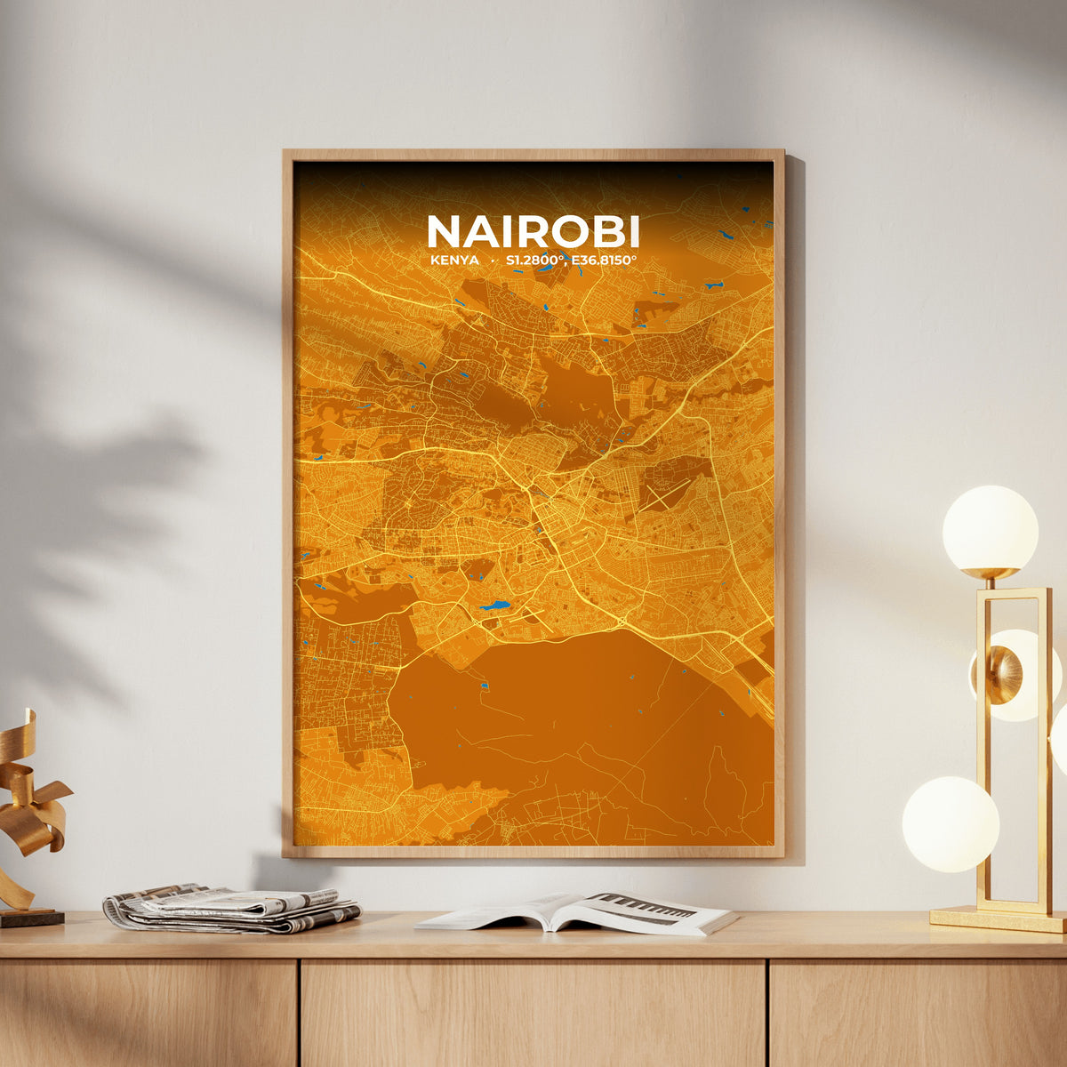 Nairobi Scorch Map Poster