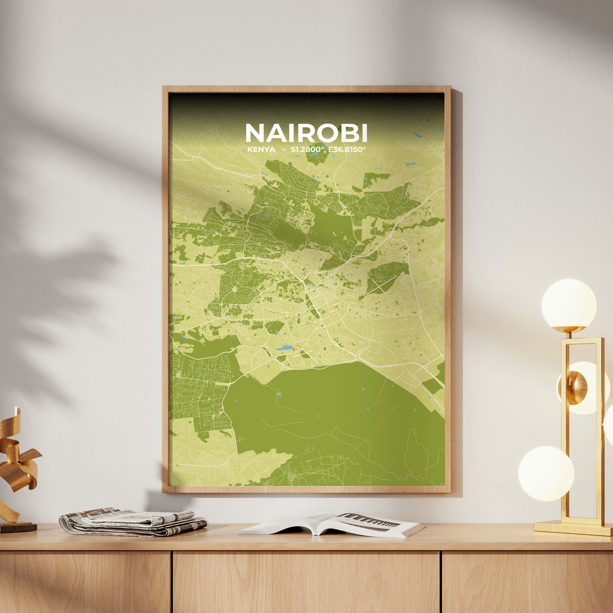 Nairobi Fern Map Poster