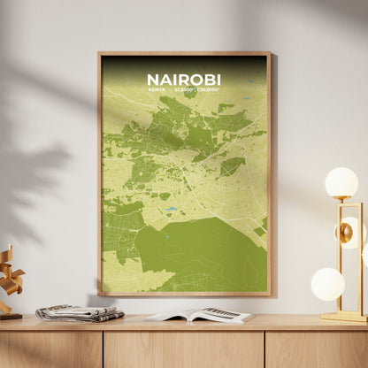 Nairobi Fern Map Poster
