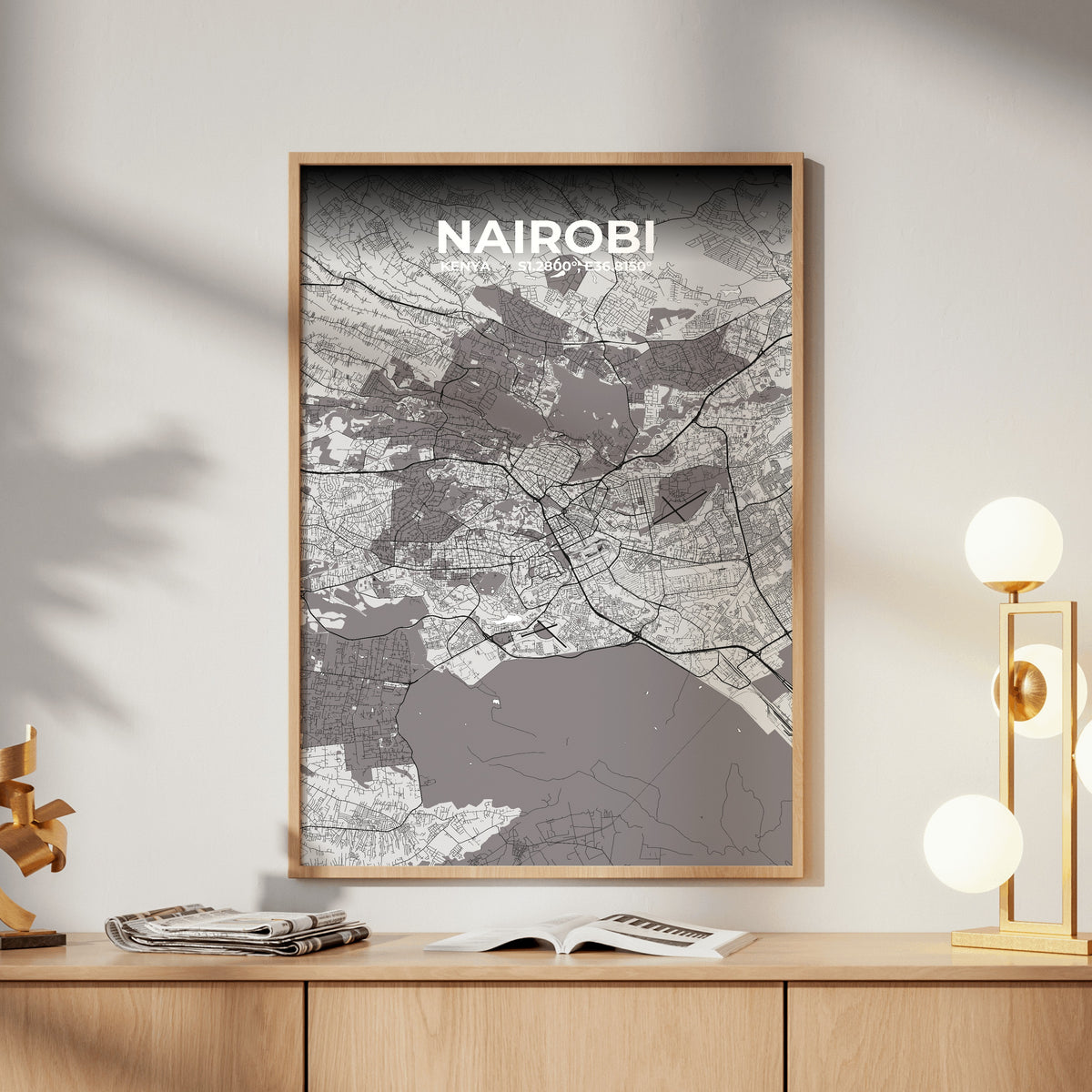 Nairobi Ash Map Poster
