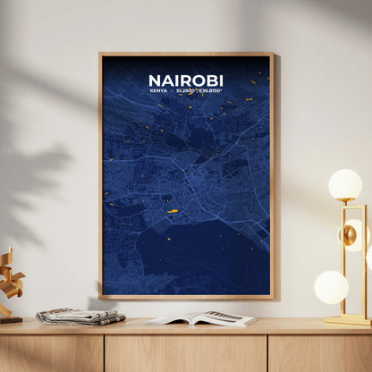 Nairobi Ink Map Poster