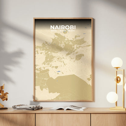 Nairobi Barn Map Poster
