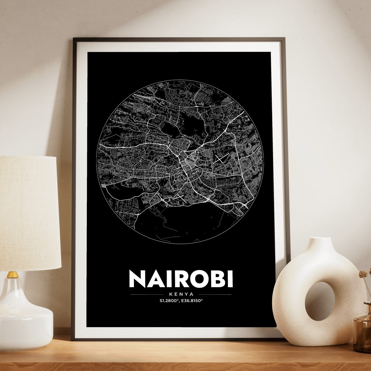 Nairobi Spot Map Poster