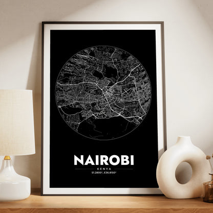Nairobi Spot Map Poster