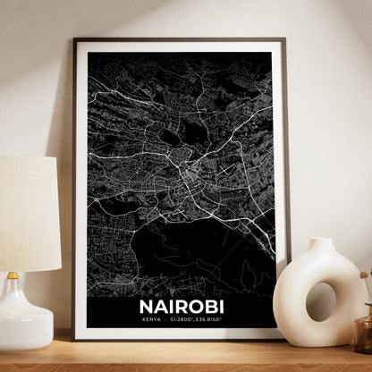 Nairobi Elegant Map Poster