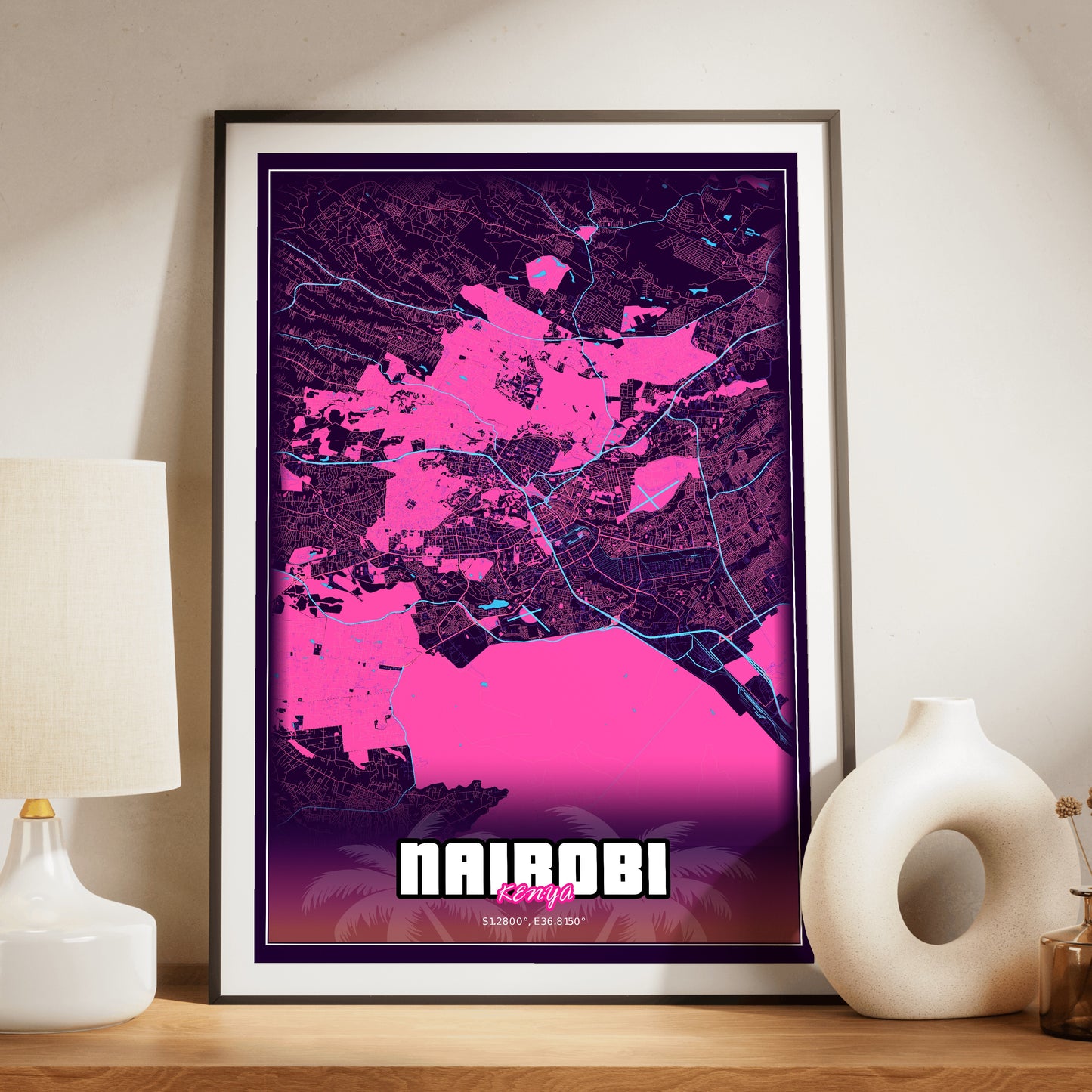 Nairobi GTA Map Poster
