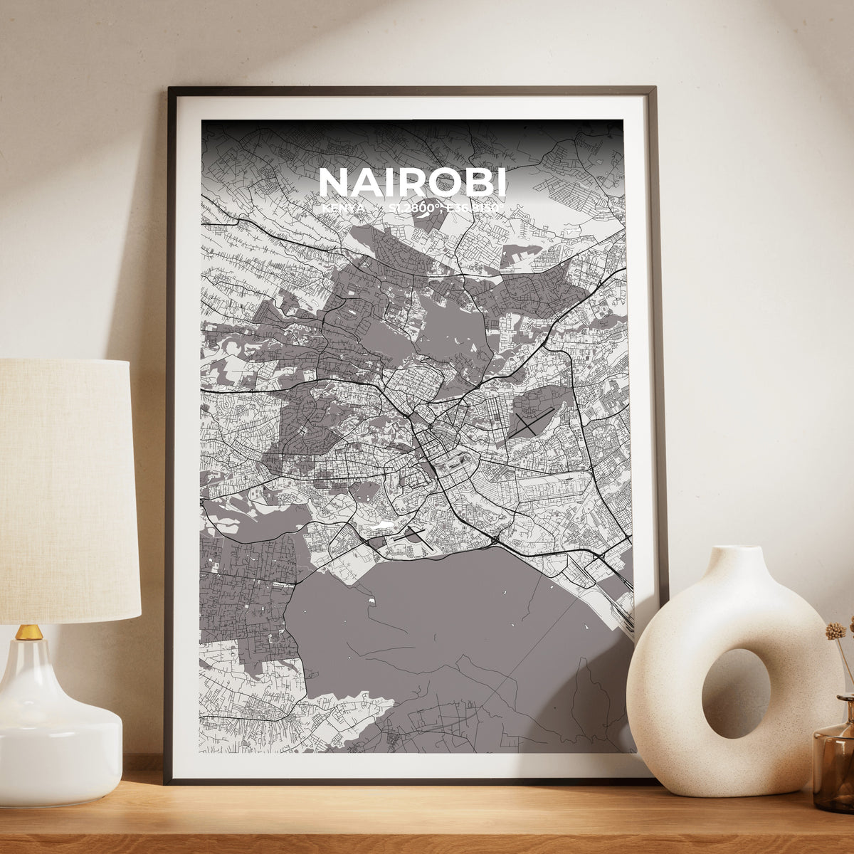 Nairobi Ash Map Poster