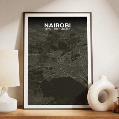 Nairobi Sable Map Poster