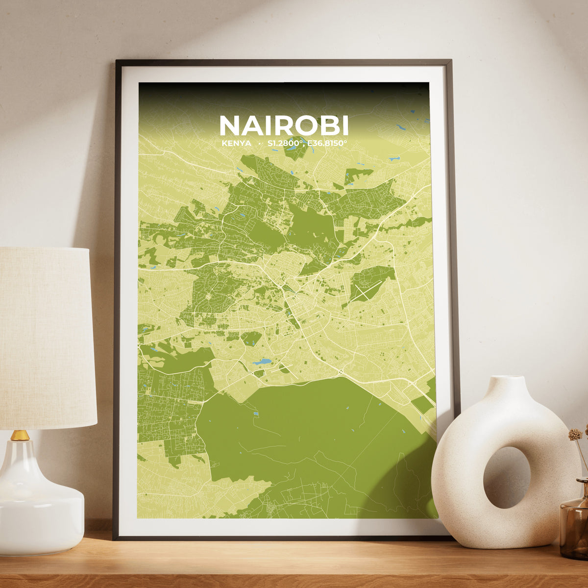 Nairobi Fern Map Poster