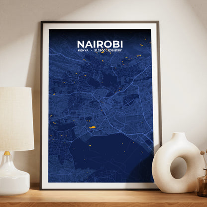Nairobi Ink Map Poster