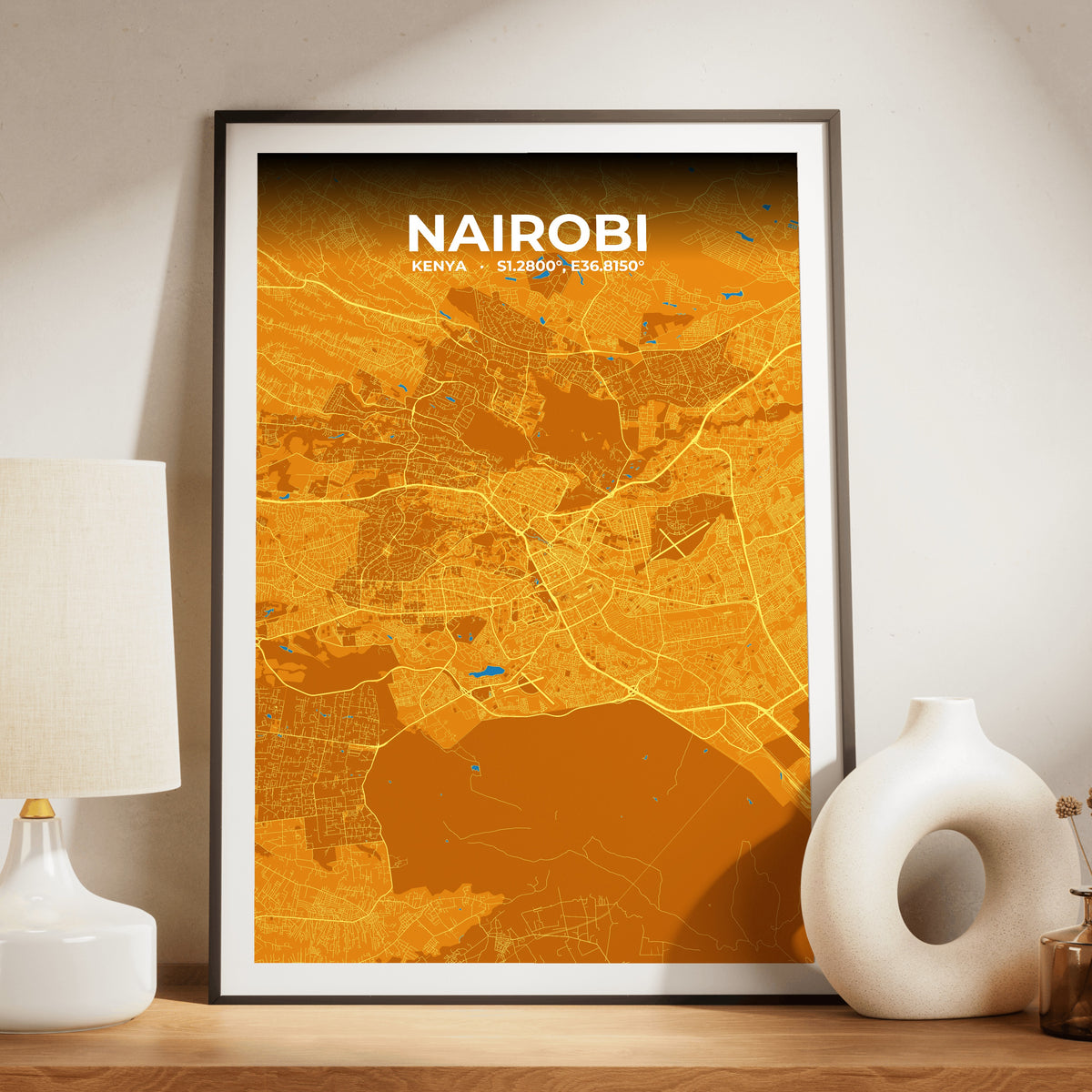 Nairobi Scorch Map Poster